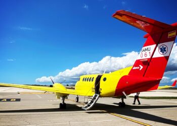 Avión medicalizado del SAMU 061 para el traslado de pacientes.
