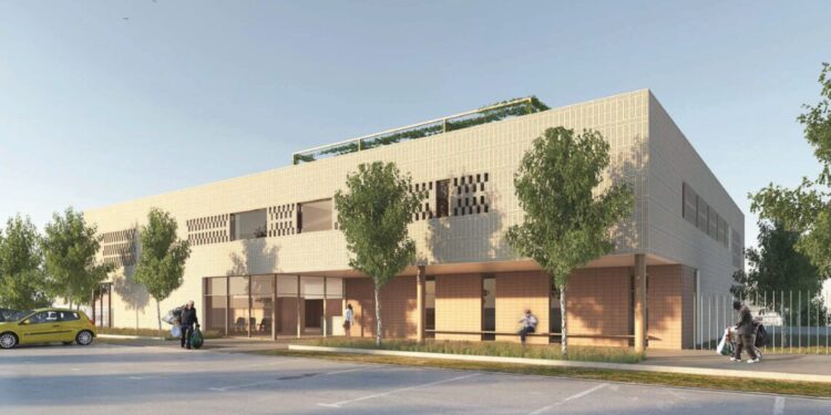 Recreación del aspecto exterior del centro