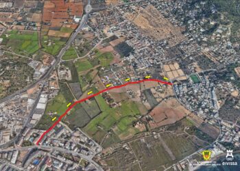Imagen del mapa con el camí de ses Pitreres marcado en sentido único.
