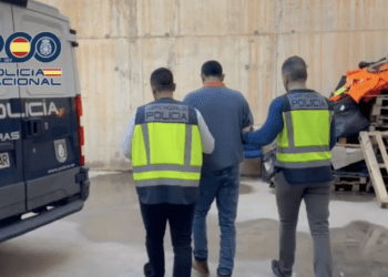 Momento de la detención del autor de los hechos.