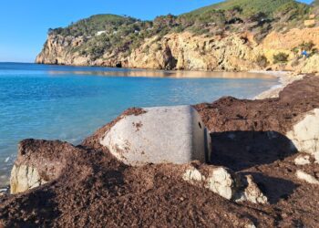 Imagen del depósito encontrado en la playa.