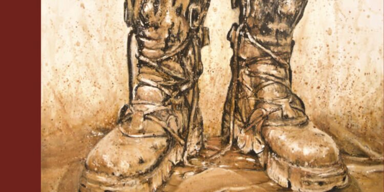 Botas y barro en la portada del libro, como símbolo de la DANA de Valencia.