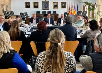 La Comisión de Seguimiento de la solución habitacional de las personas de los apartamentos Don Pepe, reunida este jueves en Sant Josep de sa Talaia