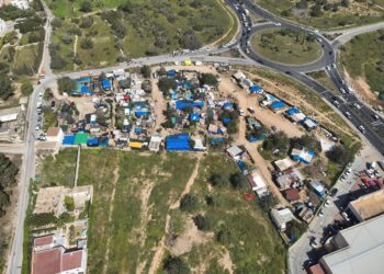 Vista aérea de la zona chabolista