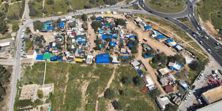 Vista aérea de la zona chabolista