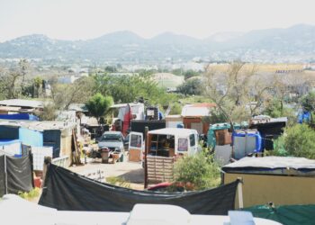 Condiciones de vida en el asentamiento de Can Rova 2 en Santa Eulària, ubicado junto al Hipersuerte y que fue desmantelado este año. Fotos C. P.