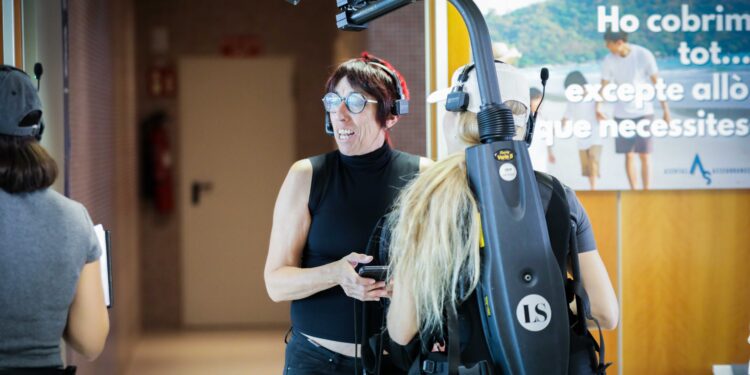 El equipo, durante el rodaje del cortometraje.