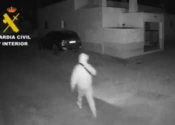 Imagen del autor de los robos en el interior de una propiedad privada de Ibiza.