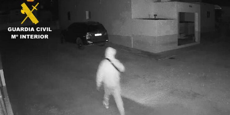 Imagen del autor de los robos en el interior de una propiedad privada de Ibiza.