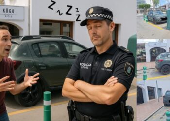 Una imagen hecha con IA sobre la foto real del coche infractor.