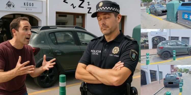 Una imagen hecha con IA sobre la foto real del coche infractor.