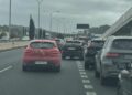 Un atasco en la carretera de Sant Antoni.