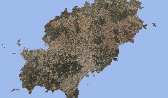 Imatge aèria de les illes d'Eivissa i Formentera (ortofotografia 2024)