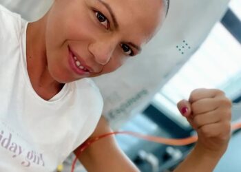 Cristina Gamón López, en una imagen en le hospital.
