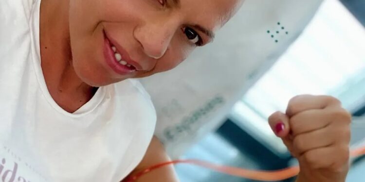 Cristina Gamón López, en una imagen en le hospital.