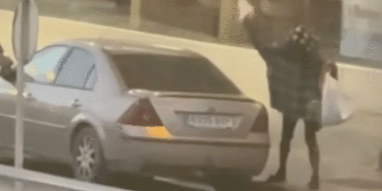 Un momento del vídeo viral que recoge los destrozos de la mujer.