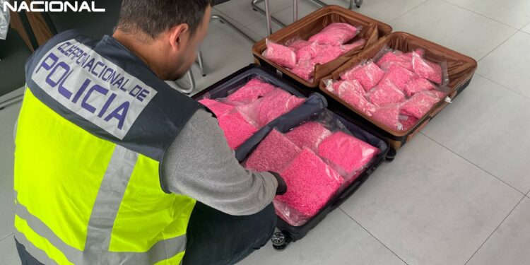 El detenido llevaba la droga dentro de la maleta sin ningún sistema de ocultación.