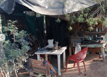 Imagen del campamento donde ha actuado la Policía Local de Ibiza