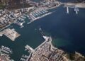 Vista aérea del puerto de Ibiza.
