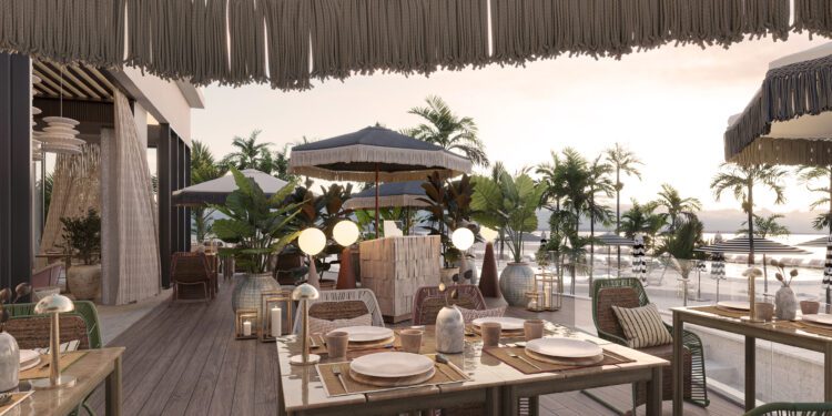 Imagen de la zona exterior de Lumbre. Fotos: Majao Studio Ibiza