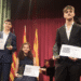 Ganadores juveniles del XXV Concurso 2023. Sentada: Carla Román (Primer Premio, España); a la derecha, Manuel Mărgineanu (Segundo Premio, Rumanía) y Pablo García Aguilera (Tercer Premio, España).