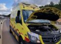 Imagen de una ambulancia averiada en Ibiza