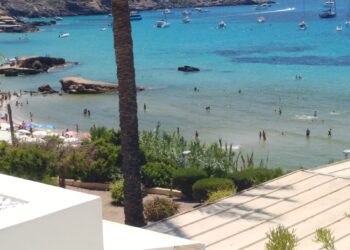 Imagen de Cala Tarida tomada esta misma tarde por un vecino