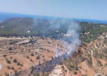 Imagen aérea de la zona afectada por el incendio