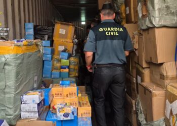 Un almacén inspeccionado en la operación Bubu. Guardia Civil