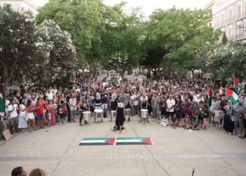 Manifestación en Ibiza contra el genocidio del pueblo palestino a manos de Israel.