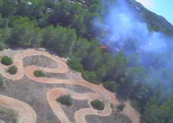 Zona del incendio en una imagen de Ibanat.