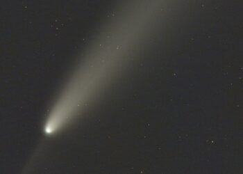 Imagen de un cometa captada desde Ibiza. Foto: Faus Márquez (Agrupación Astronómica Ibiza)