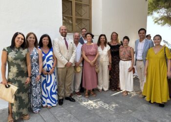 Representantes del PSOE de Eivissa durante el Vuit d'Agost.