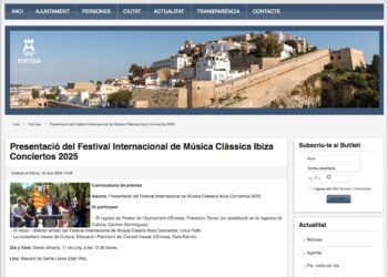 Pantallazo de la web municipal de Ibiza aportado por el PSOE en su comunicado de denuncia.