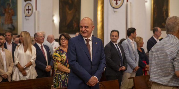 Vicent Marí, en la Catedral de Ibiza durante los actos del Vuit d'Agost