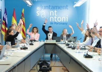 Una de las votaciones celebradas en el pleno de Sant Antoni. / ASA