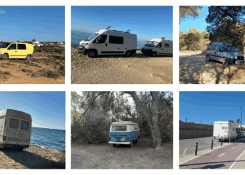 Fotografías de autocaravanas en Formentera facilitadas por el grupo en la oposición GxF.