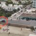 Imagen del dron de la Policía Local de Sant Josep del lugar del brutal atropello. Foto Policía Local de Sant Josep.