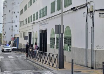 Imagen del centro escolar esta mañana. Foto: Ayuntamiento de Sant Antoni.