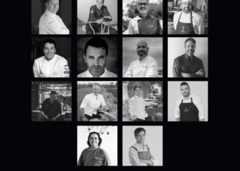 Cartel del evento con los chefs participantes.
