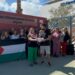 Lectura del manifiesto en apoyo al pueblo palestino que tuvo lugar en el IES Algarb de Sant Jordi.