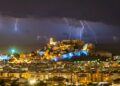 Espectacular imagen de una tormenta reciente en Ibiza. Foto de Paco Natera.