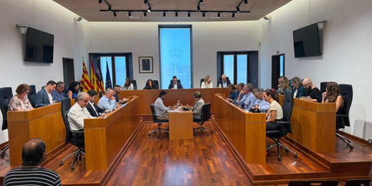 Una imagen del Pleno municipal de Vila de este jueves. / AE