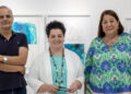Joan Albert Ribas, Josefina Torres y Lina Sansano en la presentación de la muestra que abre puertas mañana.