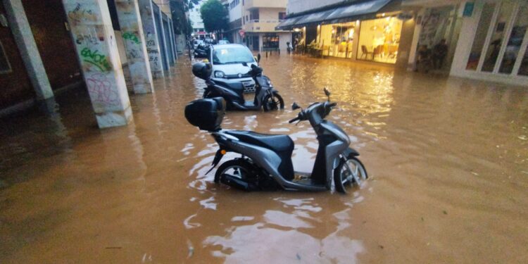 Imagen de las lluvias registradas en Ibiza el mes de octubre de 2025.