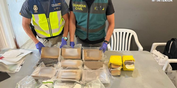 Imagen de parte de la droga decomisada hallada en un camión.