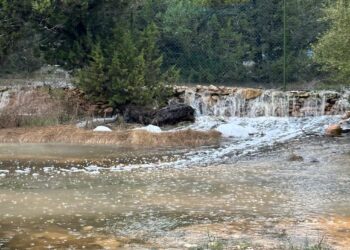 Imagen de un bancal de Sant Agustí completamente inundado en Sant Agustí
