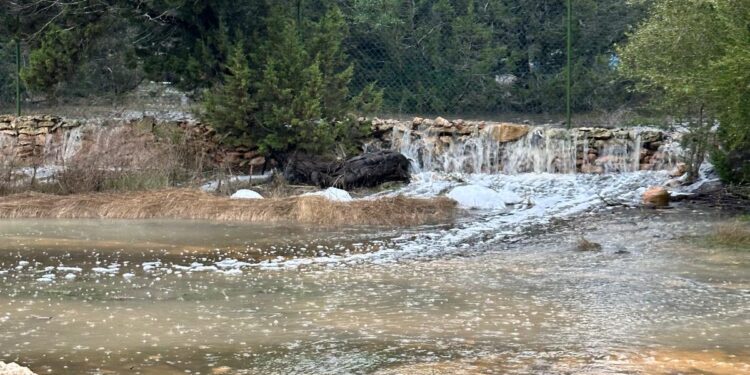 Imagen de un bancal de Sant Agustí completamente inundado en Sant Agustí