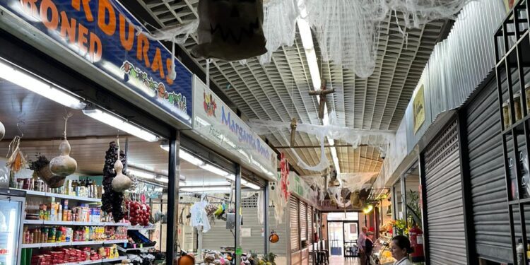 El Mercat Nou ya cuenta con la decoración de Halloween. / AE