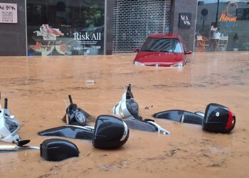 Imagen de las inundaciones recientes en una calle de Ibiza.